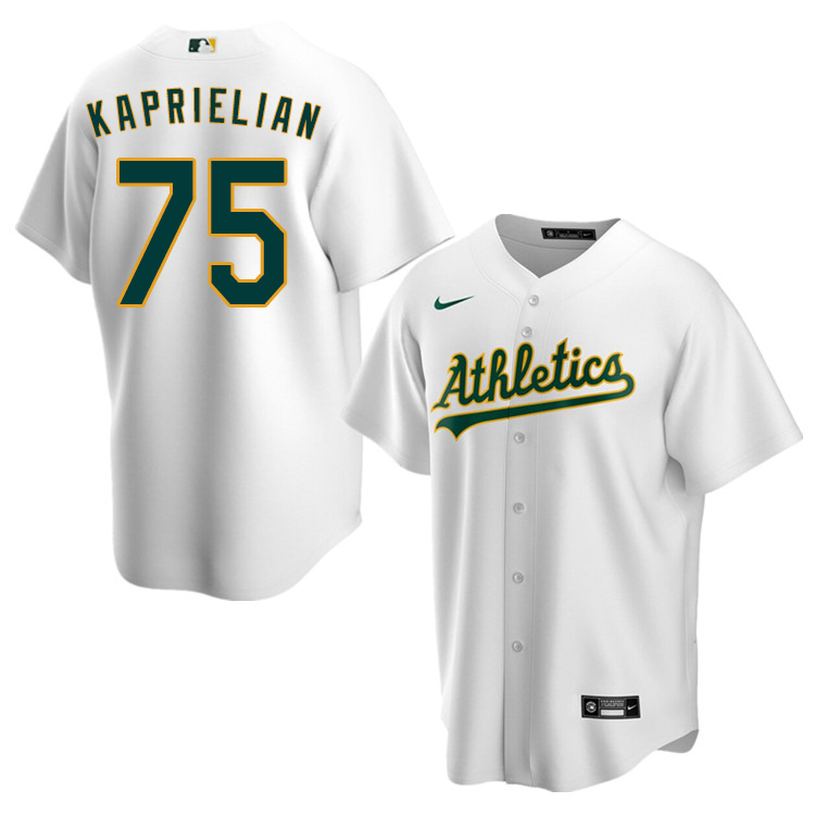 Nike Men #75 James Kaprielian Oakland Athletics Baseball Jerseys Sale-White